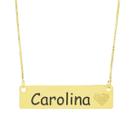 Colar Chapinha Coração Gravação Personalizada Nome Carolina Banhado Ouro 18K - 999006259