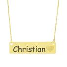 Colar Chapinha Coração Gravação Personalizada Nome Christian Banhado Ouro 18K - 999006170