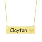 Colar Chapinha Coração Gravação Personalizada Nome Clayton Banhado Ouro 18K - 999006172