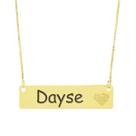 Colar Chapinha Coração Gravação Personalizada Nome Dayse Banhado Ouro 18K - 999006277