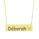 Colar Chapinha Coração Gravação Personalizada Nome Déborah Banhado Ouro 18K - 999006279