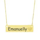 Colar Chapinha Coração Gravação Personalizada Nome Emanuelly Banhado Ouro 18K - 999006300