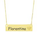 Colar Chapinha Coração Gravação Personalizada Nome Florentina Banhado Ouro 18K - 999006321