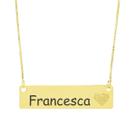 Colar Chapinha Coração Gravação Personalizada Nome Francesca Banhado Ouro 18K - 999006322