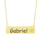 Colar Chapinha Coração Gravação Personalizada Nome Gabriel Banhado Ouro 18K - 999006036