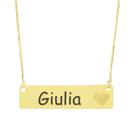 Colar Chapinha Coração Gravação Personalizada Nome Giulia Banhado Ouro 18K - 999006338