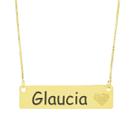 Colar Chapinha Coração Gravação Personalizada Nome Glaucia Banhado Ouro 18K - 999006339 Colar Chapinha Coração Gravação Personalizada Nome Glaucia Banhado Ouro 18K - 999006339