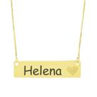 Colar Chapinha Coração Gravação Personalizada Nome Helena Banhado Ouro 18K - 999006347
