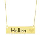Colar Chapinha Coração Gravação Personalizada Nome Hellen Banhado Ouro 18K - 999006348
