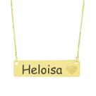 Colar Chapinha Coração Gravação Personalizada Nome Heloisa Banhado Ouro 18K - 999006349