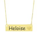 Colar Chapinha Coração Gravação Personalizada Nome Heloise Banhado Ouro 18K - 999006350
