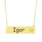 Colar Chapinha Coração Gravação Personalizada Nome Igor Banhado Ouro 18K - 999006047