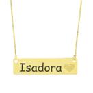 Colar Chapinha Coração Gravação Personalizada Nome Isadora Banhado Ouro 18K - 999006359