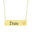 Colar Chapinha Coração Gravação Personalizada Nome Ítalo Banhado Ouro 18K - 999006199