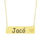 Colar Chapinha Coração Gravação Personalizada Nome Jacó Banhado Ouro 18K - 999006052 Colar Chapinha Coração Gravação Personalizada Nome Jacó Banhado Ouro 18K - 999006052