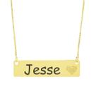 Colar Chapinha Coração Gravação Personalizada Nome Jesse Banhado Ouro 18K - 999006057