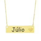 Colar Chapinha Coração Gravação Personalizada Nome Júlio Banhado Ouro 18K - 999006063