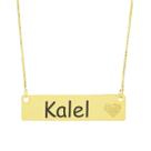 Colar Chapinha Coração Gravação Personalizada Nome Kalel Banhado Ouro 18K - 999006066