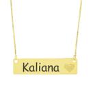 Colar Chapinha Coração Gravação Personalizada Nome Kaliana Banhado Ouro 18K - 999006385