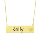 Colar Chapinha Coração Gravação Personalizada Nome Kelly Banhado Ouro 18K - 999006401