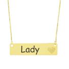 Colar Chapinha Coração Gravação Personalizada Nome Lady Banhado Ouro 18K - 999006403