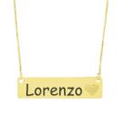 Colar Chapinha Coração Gravação Personalizada Nome Lorenzo Banhado Ouro 18K - 999006072