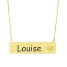 Colar Chapinha Coração Gravação Personalizada Nome Louise Banhado Ouro 18K - 999006413