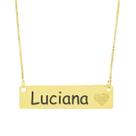 Colar Chapinha Coração Gravação Personalizada Nome Luciana Banhado Ouro 18K - 999006415 Colar Chapinha Coração Gravação Personalizada Nome Luciana Banhado Ouro 18K - 999006415