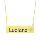 Colar Chapinha Coração Gravação Personalizada Nome Luciano Banhado Ouro 18K - 999006077