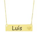 Colar Chapinha Coração Gravação Personalizada Nome Luís Banhado Ouro 18K - 999006208