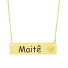 Colar Chapinha Coração Gravação Personalizada Nome Maitê Banhado Ouro 18K - 999006418