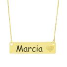 Colar Chapinha Coração Gravação Personalizada Nome Marcia Banhado Ouro 18K - 999006422