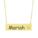 Colar Chapinha Coração Gravação Personalizada Nome Mariah Banhado Ouro 18K - 999006424