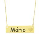 Colar Chapinha Coração Gravação Personalizada Nome Mário Banhado Ouro 18K - 999006210