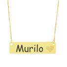 Colar Chapinha Coração Gravação Personalizada Nome Murilo Banhado Ouro 18K - 999006093