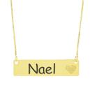 Colar Chapinha Coração Gravação Personalizada Nome Nael Banhado Ouro 18K - 999006094