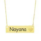 Colar Chapinha Coração Gravação Personalizada Nome Nayana Banhado Ouro 18K - 999006444