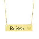 Colar Chapinha Coração Gravação Personalizada Nome Raissa Banhado Ouro 18K - 999006453