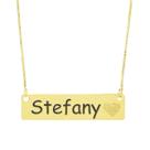 Colar Chapinha Coração Gravação Personalizada Nome Stefany Banhado Ouro 18K - 999006466 Colar Chapinha Coração Gravação Personalizada Nome Stefany Banhado Ouro 18K - 999006466