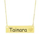 Colar Chapinha Coração Gravação Personalizada Nome Tainara Banhado Ouro 18K - 999006470