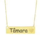 Colar Chapinha Coração Gravação Personalizada Nome Tâmara Banhado Ouro 18K - 999006471