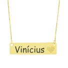 Colar Chapinha Coração Gravação Personalizada Nome Vinícius Banhado Ouro 18K - 999006129