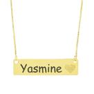 Colar Chapinha Coração Gravação Personalizada Nome Yasmine Banhado Ouro 18K - 999006483