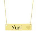 Colar Chapinha Coração Gravação Personalizada Nome Yuri Banhado Ouro 18K - 999006142