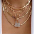 Colar Chargances Gold Snake Bone Chain para mulheres e meninas