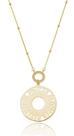 Colar Charlotte Veneziana com Mini bolinhas Medalha 'Sonhe, Acredite, Realize' banhado em ouro 18k