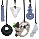 Colar Chew Maberry Silicone Chewing, pacote com 6 unidades para crianças