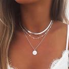 Colar Chocker em Camadas Feminino Pingente Minimalista Luxo