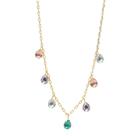 Colar Chocker Gotas Coloridas Folheado a Ouro 18K Colar Chocker Gotas Coloridas Folheado a Ouro 18K