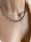 Colar chocker modelo pérola folheado ródio e prata